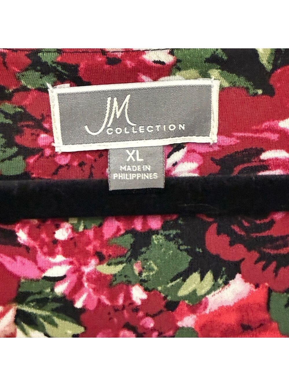 JM Collection Floral V Neck Tunic Blouse XL - Picture 3 of 11